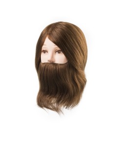 MANNEQUIN HEAD WITH BEARD NATURAL HAIR