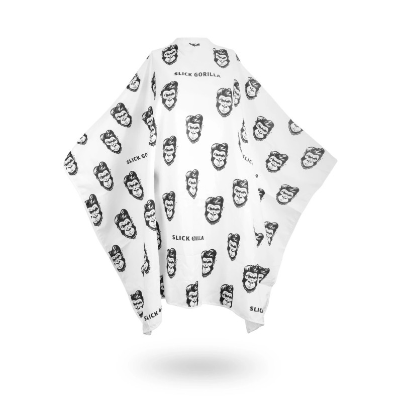 SLICK GORILLA WHITE BARBER CAPE