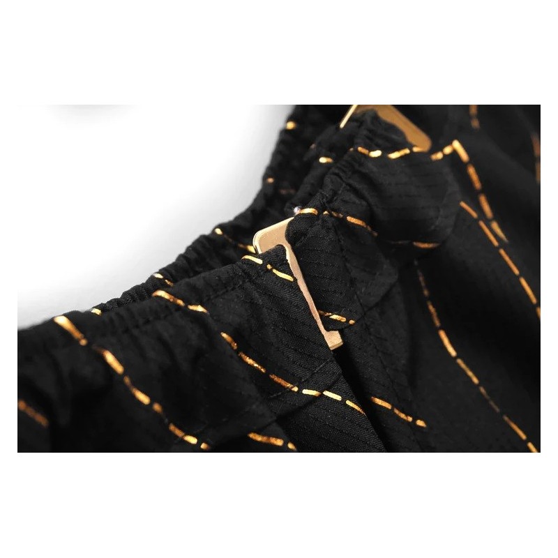 BLACK W/GOLD 24K PINSTRAPE BARBER STRONG