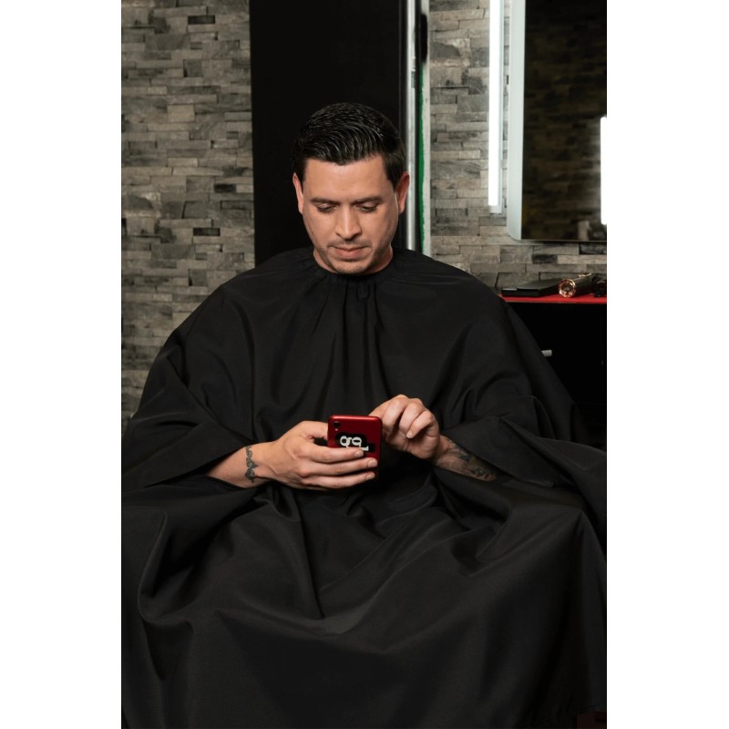 BARBER STRONG SOLID BLACK BARBER CAPE
