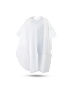 MATTE WHITE SOFT TOUCH HAIR CUTTING CAPE WITH HOOK CLOSURE