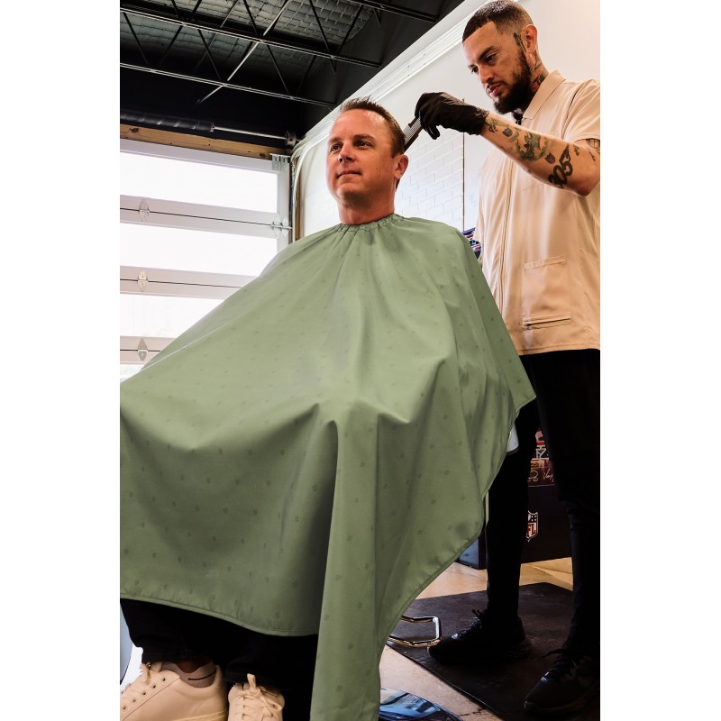 BARBER SHIELD GREEN CAPE BARBER STRONG