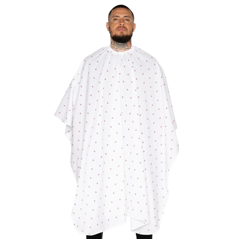 BARBER SHIELD WHITE CAPE BARBER STRONG