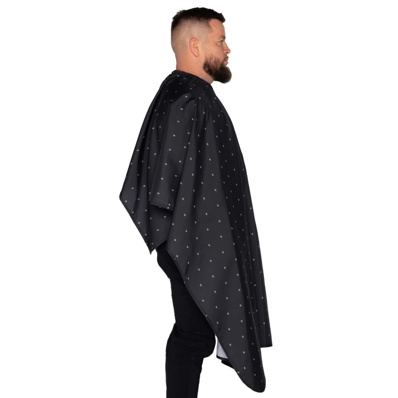 BARBER SHIELD BLACK CAPE BARBER STRONG