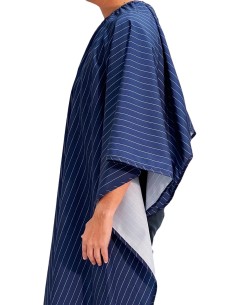 CAPA DE CORTE PREMIUM AZUL RAYAS BARBER STRONG 2