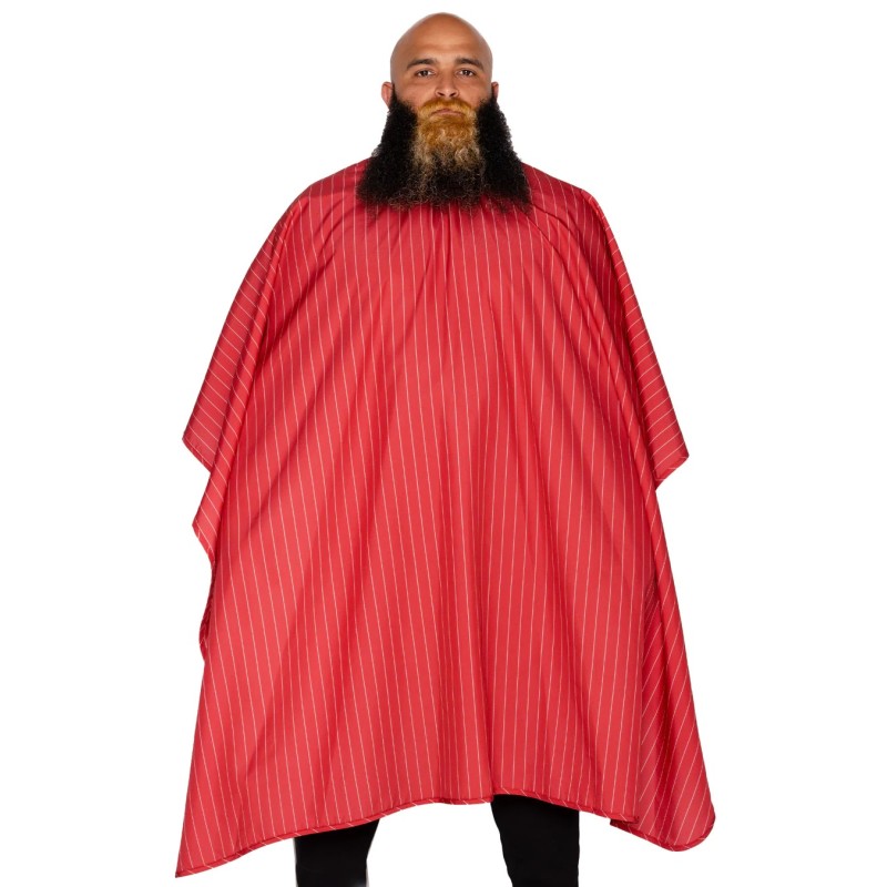 CAPA DE CORTE PREMIUM ROJAS RAYAS BARBER STRONG