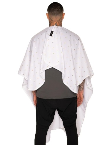 BARBER GOLD SHIELD WHITE CAPE BARBER STRONG