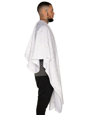 CAPA DE CORTE PREMIUM BLANCO DORADO SHIELD BARBER STRONG
