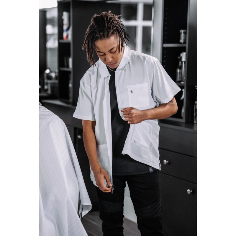 THE BARBER WHITE JACKET BARBER STRONG