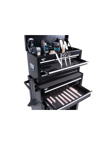 BLACK TWO TOOL BARBER WORKSTATION