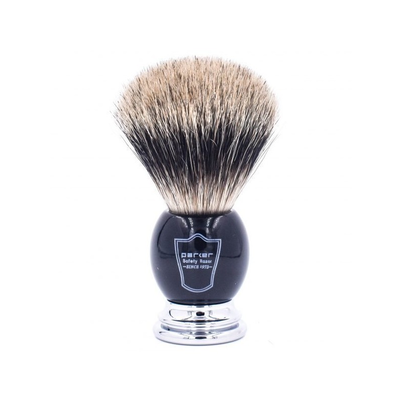 BROCHA AFEITAR TEJON PURO MANGO NEGRO PARKER
