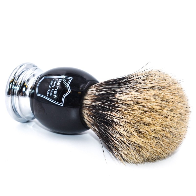 BADGER HAIR SHAVING BRUSH WITH BLACK HANDLE PARKER