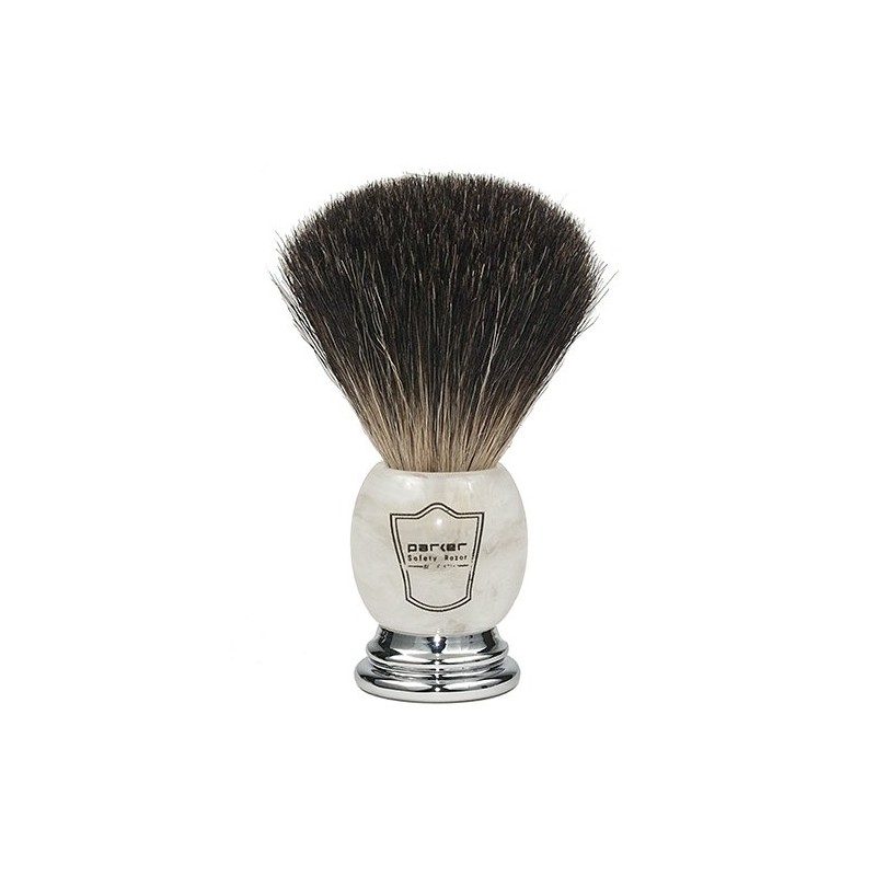 BROCHA AFEITAR TEJON NEGRO MARFIL JASPEADO PARKER