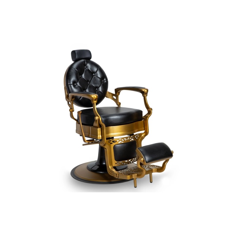 SILLON BARBERO NEGRO DORADO KRONOS
