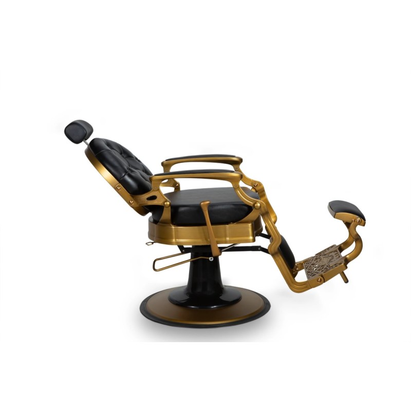 SILLON BARBERO NEGRO DORADO KRONOS