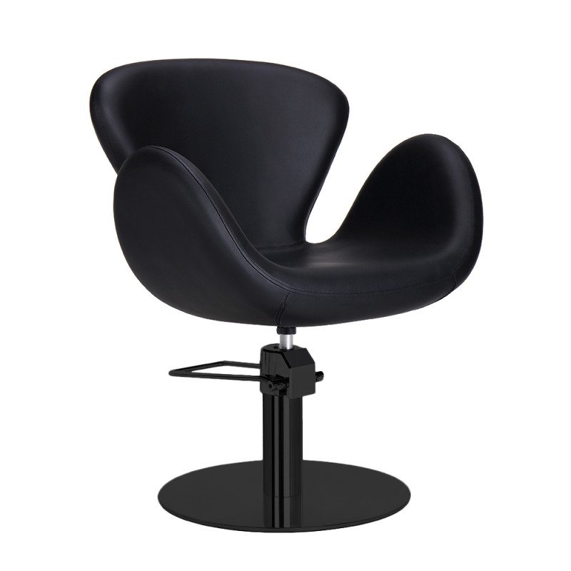 SILLA DE CORTE NEGRA CHLOE PIE REDONDO NEGRO