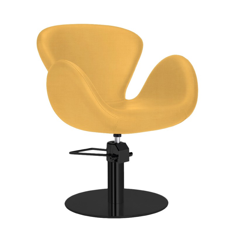 SILLA DE CORTE OCRE PIE REDONDO NEGRO