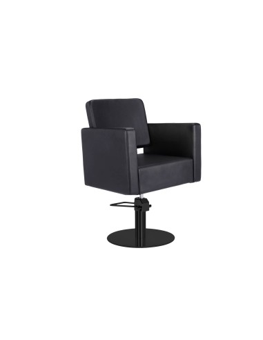SILLA DE CORTE NEGRA DORA PIE REDONDO NEGRO