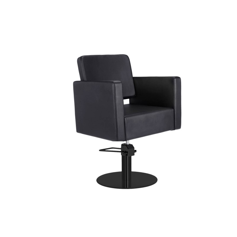 SILLA DE CORTE NEGRA DORA PIE REDONDO NEGRO