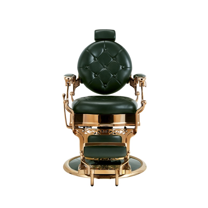 CARONTE CHROME GREEN BARBER CHAIR