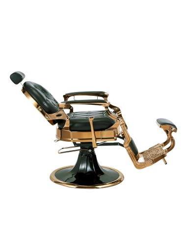 CARONTE CHROME GREEN BARBER CHAIR