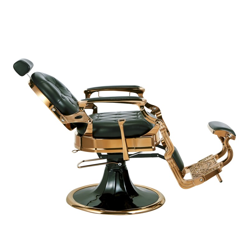 CARONTE CHROME GREEN BARBER CHAIR