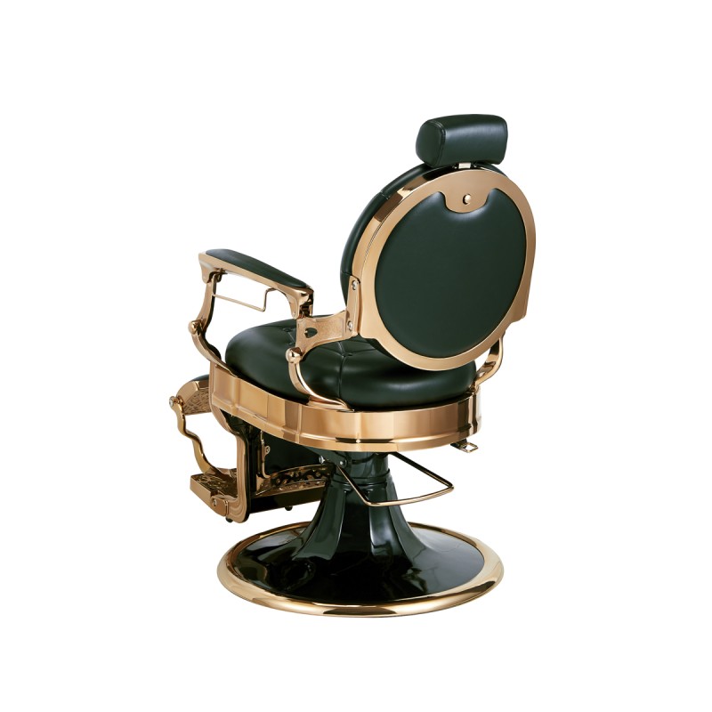 CARONTE CHROME GREEN BARBER CHAIR