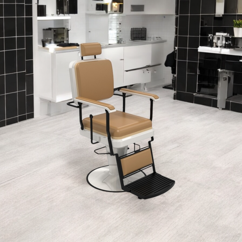 PERSES BEIGE BARBER CHAIR