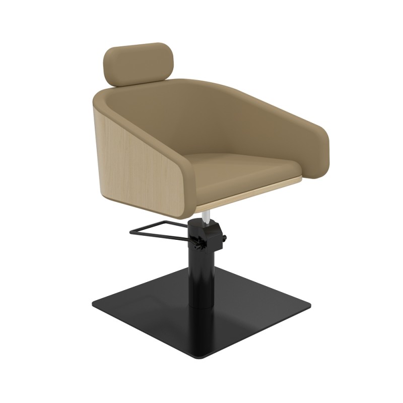 ALYA BEIGE CUTTING CHAIR FLAT SQUARE BASE