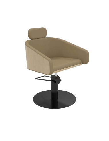 SILLA DE CORTE BEIGE ALYA PIE REDONDO PLANO