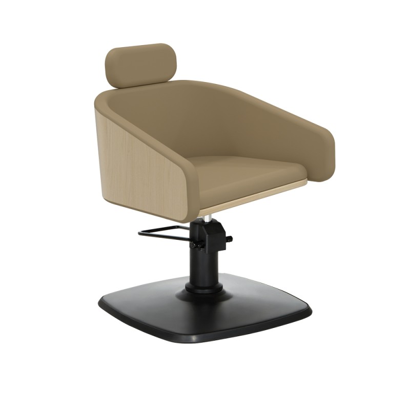 SILLA DE CORTE BEIGE ALYA PIE CUADRADO OVALADO