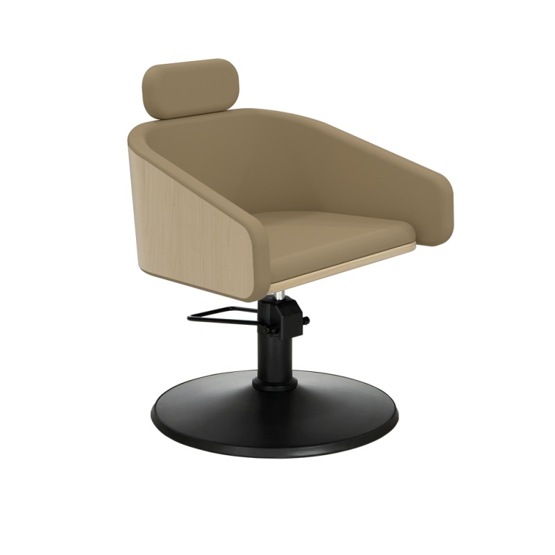 ALYA BEIGE CUTTING CHAIR ROUND OVAL BASE