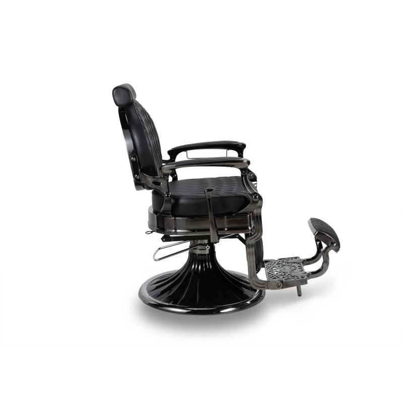 CARONTE BLACK CHROME-PLATED BARBER CHAIR