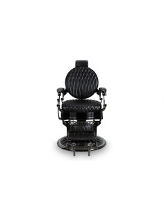 CARONTE BLACK CHROME-PLATED BARBER CHAIR 2