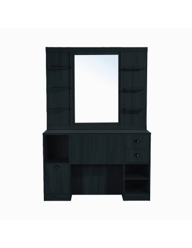 OKE BLACK WOOD DRESSING TABLE WITH MIRROR