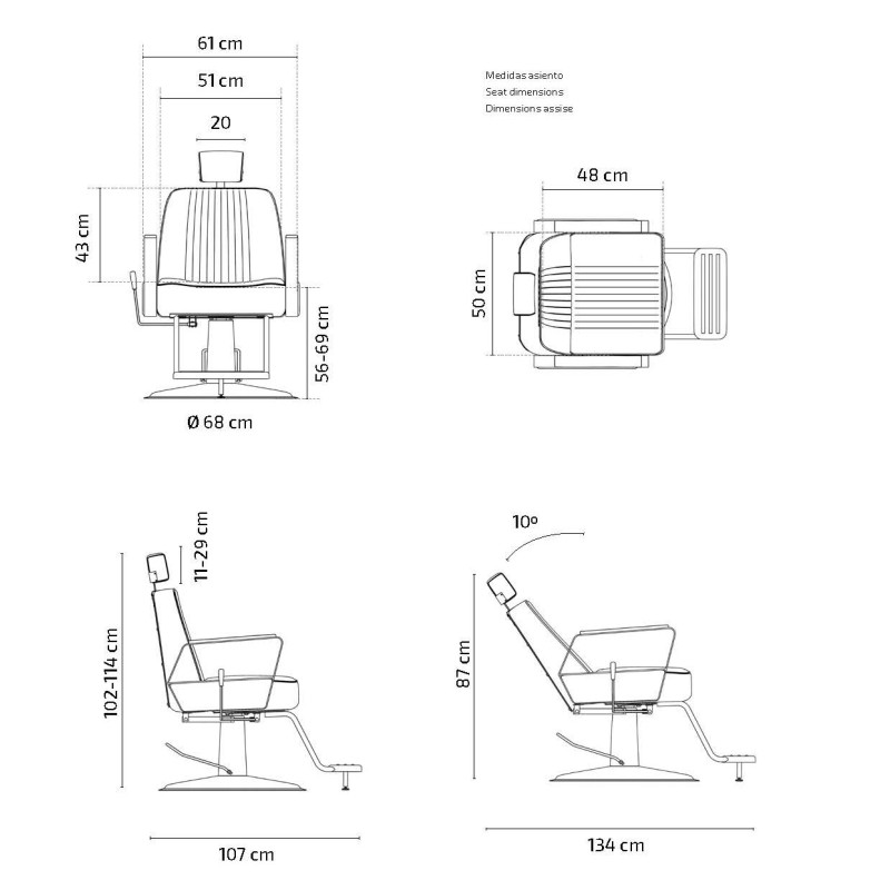 SILLON BARBERO EASYONE ECO