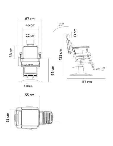 PERSES BLACK BARBER CHAIR