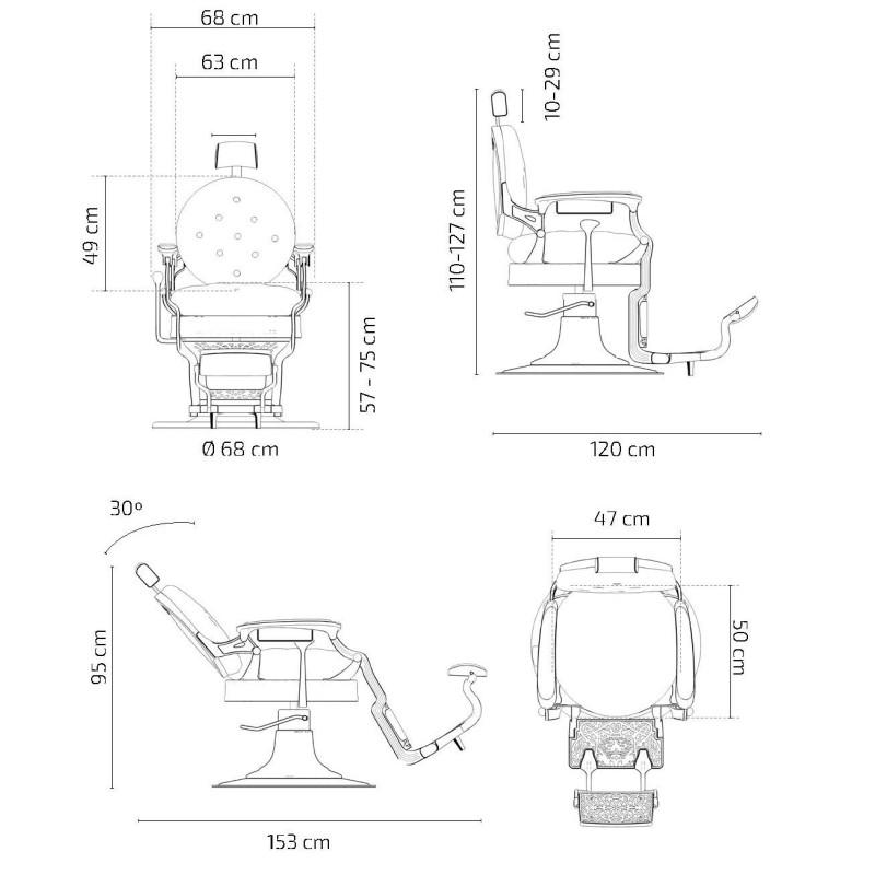 SILLON BARBERO MARRÓN KRONOS