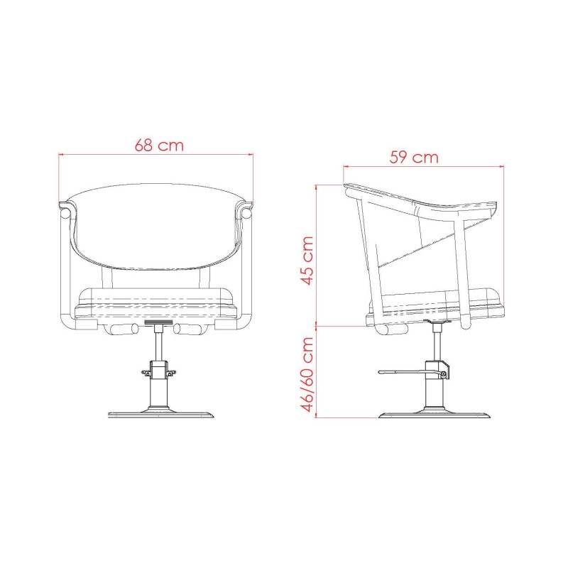 SILLA DE CORTE LYRA PIE CUADRADO PLANO