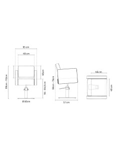 CUTTING CHAIR DORA SQUARE BLACK FOOT 2