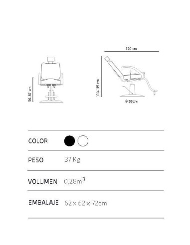 SILLA DE CORTE Y ESTÉTICA SILVIA