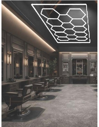LUZ LED TECHO BARBERIA HEXAGONO