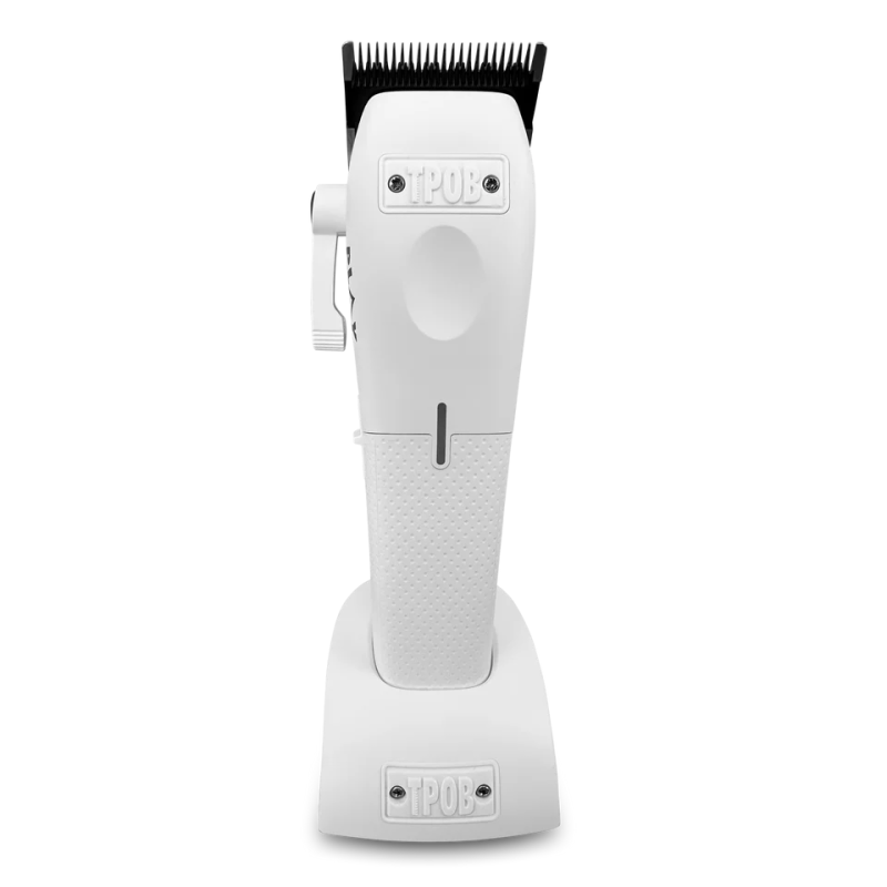 Cortadora profesional TPOB PLAY Clipper Whiteout en blanco — diseño ergonómico y alto rendimiento.