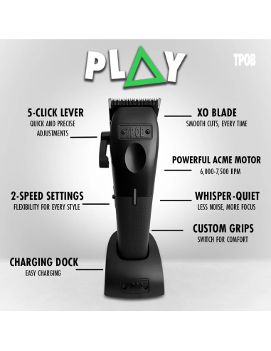 MAQUINA CLIPPER PLAY BLACK TPOB
