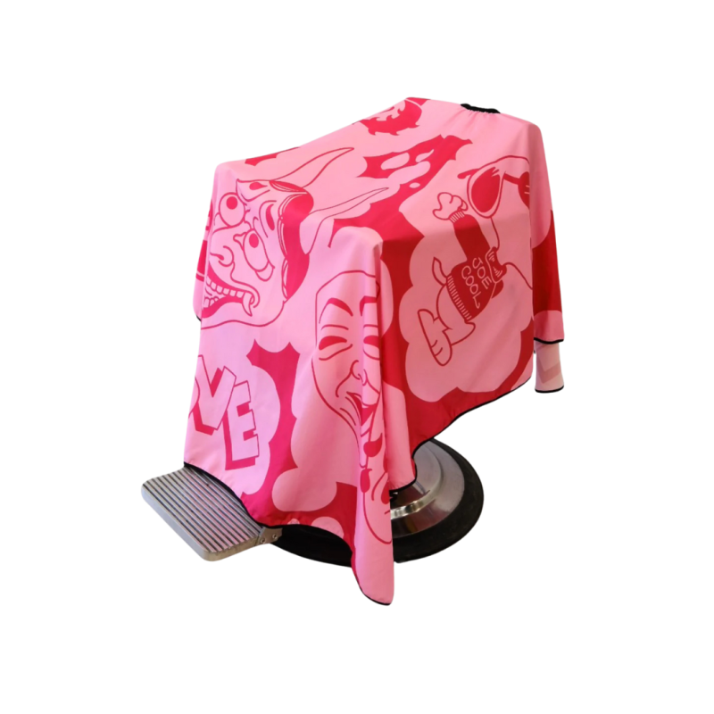 LOVE AND HATE PINK BARBER CAPE HIGHTOP