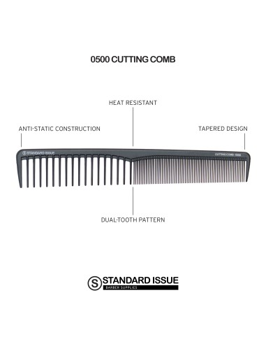 PEINE CORTE ANCHA CARBONO 7" 0500 STANDARD ISSUE