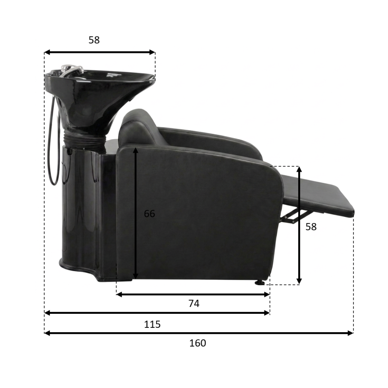 WASHING UNIT MULLET POWER+ BLACK