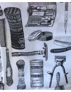 CAPA DE CORTE BARBERIA VINTAGE BLANCA 2
