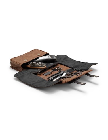 BOLSA PARA UTILLAJE BARBERO MARRON BARBURYS