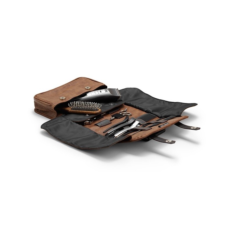 BOLSA PARA UTILLAJE BARBERO MARRON BARBURYS